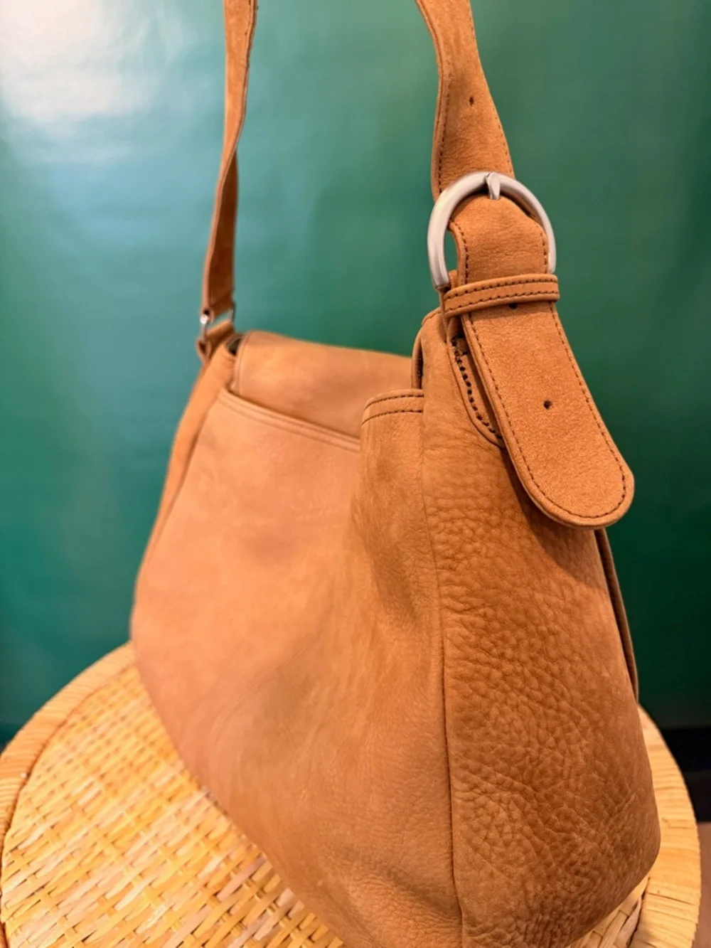 Vintage Eddie Bauer Saddle Tan Leather Messenger Bag